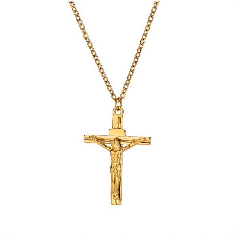 Goldene Jesus Kreuzkette